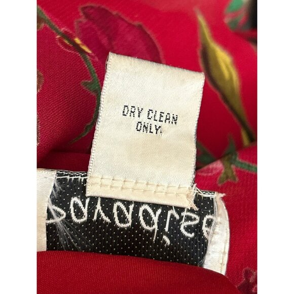 Vintage Y2K Paradise NY Red Beaded Flowy Floral Maxi Sleeveless Dress Small - Picture 7 of 7